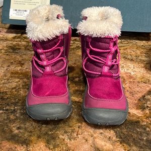 M.A.P. Boots faux fur lined winter snow boots zip up side high top pink grey